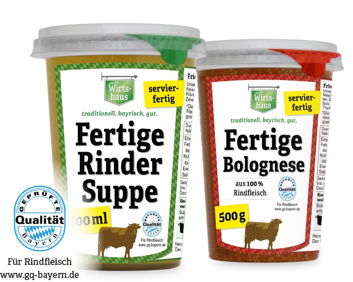 Fertige Rindersuppe und Bolognese in vielen REWE-Filialen Bayerns